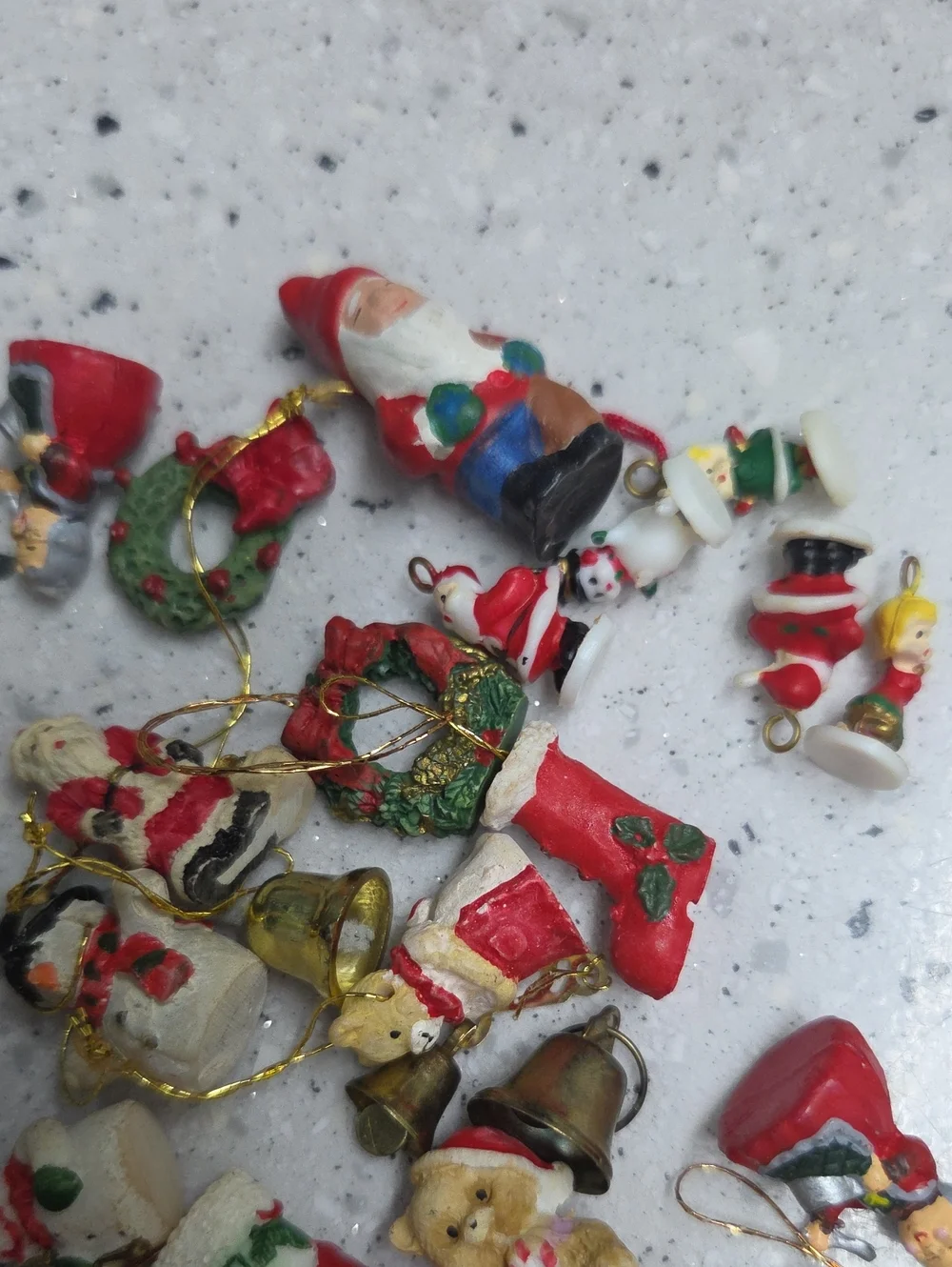 Vintage Miniature Christmas Ornaments Lot – Assorted Resin & Meta Holiday Figure